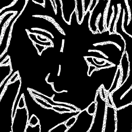 svnsvnhundred logo: the crying face in white on black